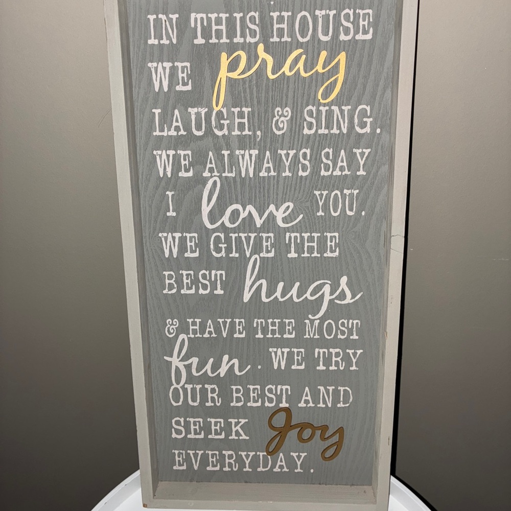Gray‎ and Gold Inspirational Wall Art 10”x20”